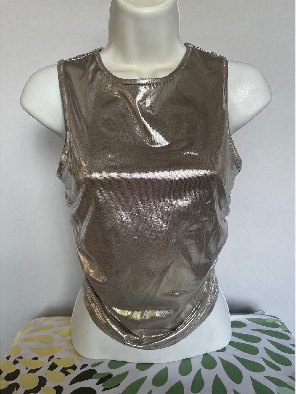 superdown S Silver Liquid Chrome Top Cyber Y2K Y3K Futuristic Rave Clubwear NWT
